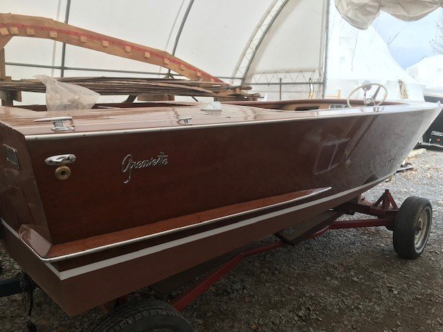 Greavette boat on a trailer